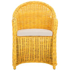 Fauteuil club en rotin jaune Sinja de SAFAVIEH - 24 x 26 x 35 - 24Lx26Px35H