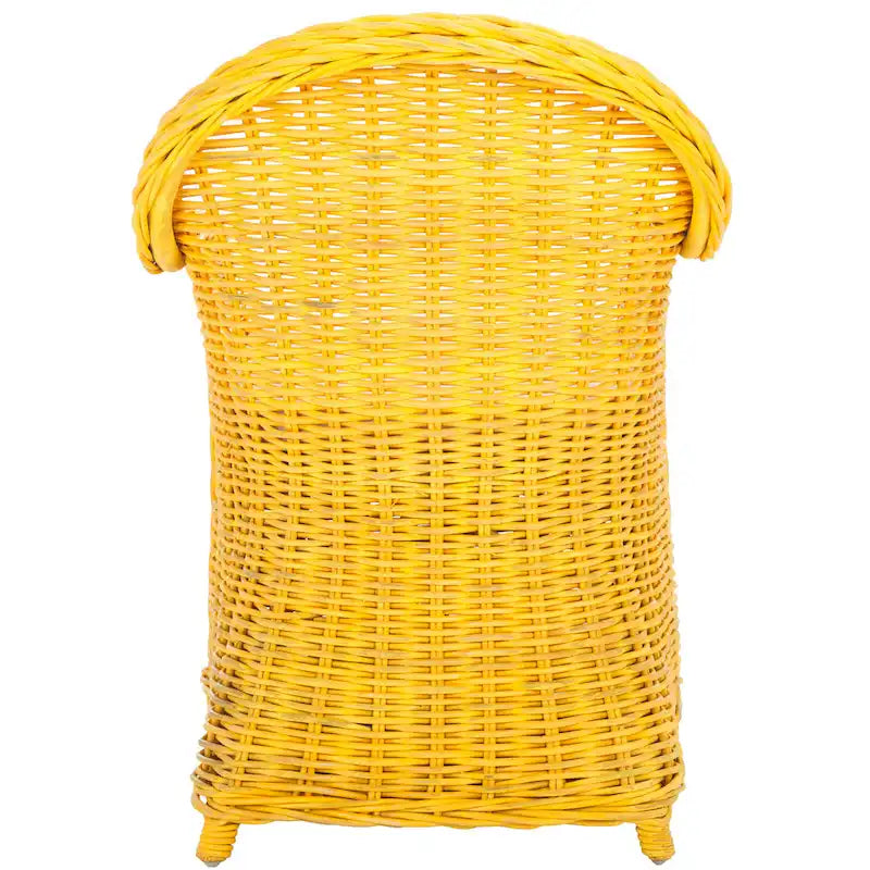 Fauteuil club en rotin jaune Sinja de SAFAVIEH - 24 x 26 x 35 - 24Lx26Px35H