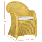 Fauteuil club en rotin jaune Sinja de SAFAVIEH - 24 x 26 x 35 - 24Lx26Px35H