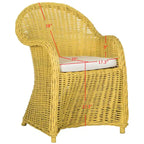 Fauteuil club en rotin jaune Sinja de SAFAVIEH - 24 x 26 x 35 - 24Lx26Px35H