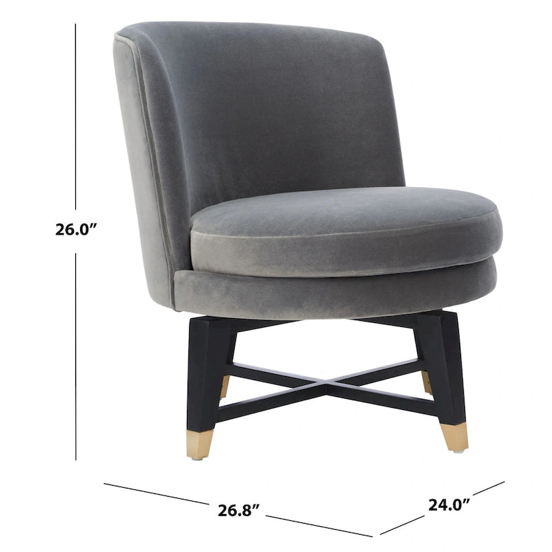 Chaise d'appoint pivotante Ginetta SAFAVIEH Couture - 24 L x 26,8 P x 26 H - 24Lx27Px26H