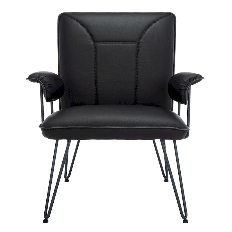SAFAVIEH Idamae Fauteuil en similicuir moderne du milieu du siècle - 29Lx28Px33H
