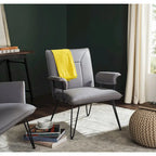 SAFAVIEH Idamae Fauteuil en similicuir moderne du milieu du siècle - 29Lx28Px33H
