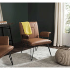 SAFAVIEH Idamae Fauteuil en similicuir moderne du milieu du siècle - 29Lx28Px33H