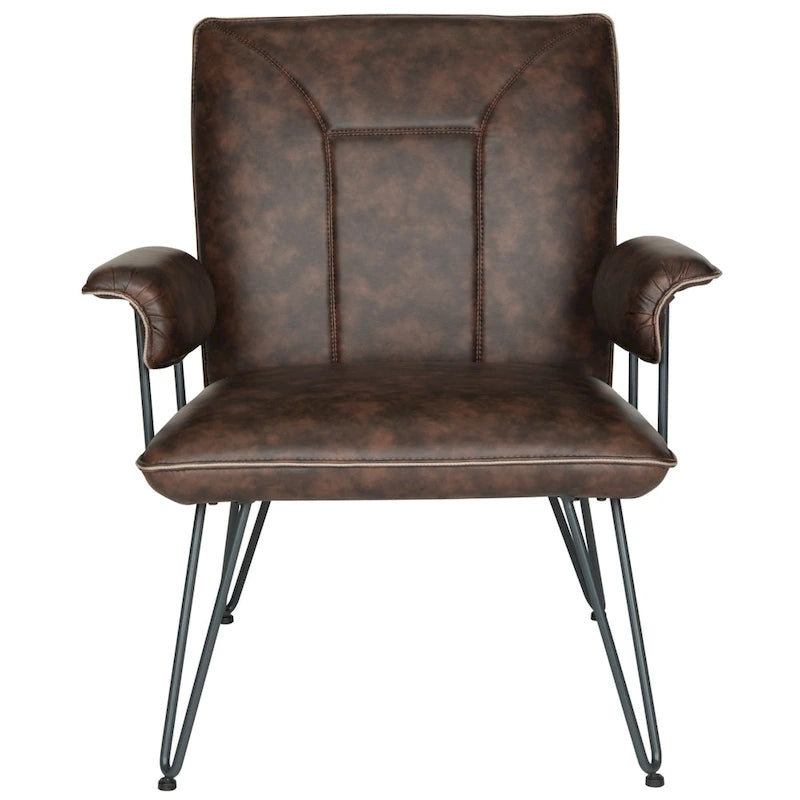 SAFAVIEH Idamae Fauteuil en similicuir moderne du milieu du siècle - 29Lx28Px33H