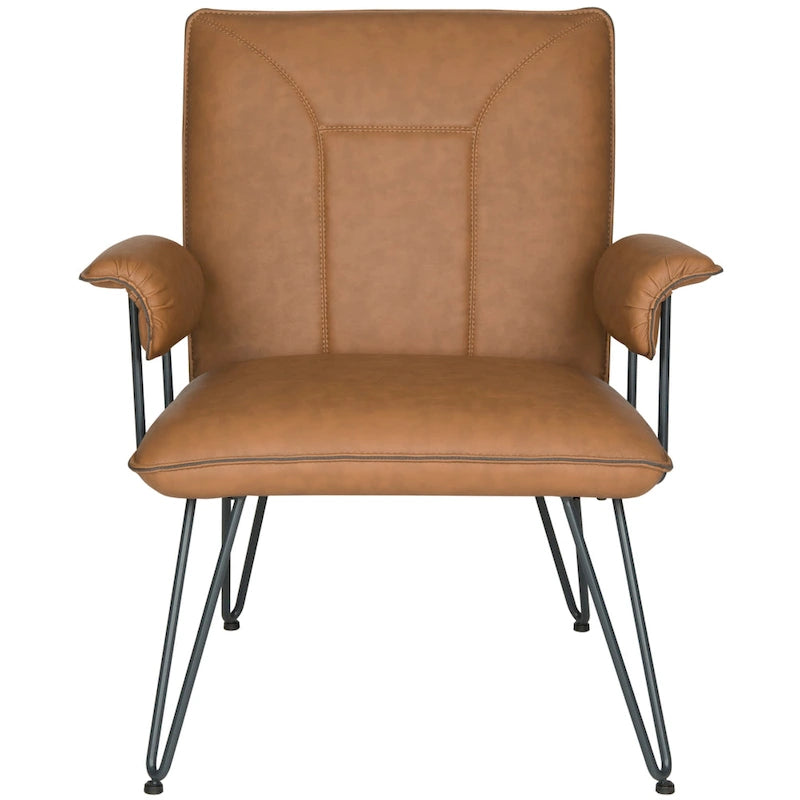 SAFAVIEH Idamae Fauteuil en similicuir moderne du milieu du siècle - 29Lx28Px33H