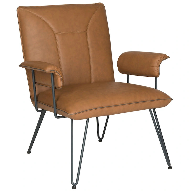 SAFAVIEH Idamae Fauteuil en similicuir moderne du milieu du siècle - 29Lx28Px33H