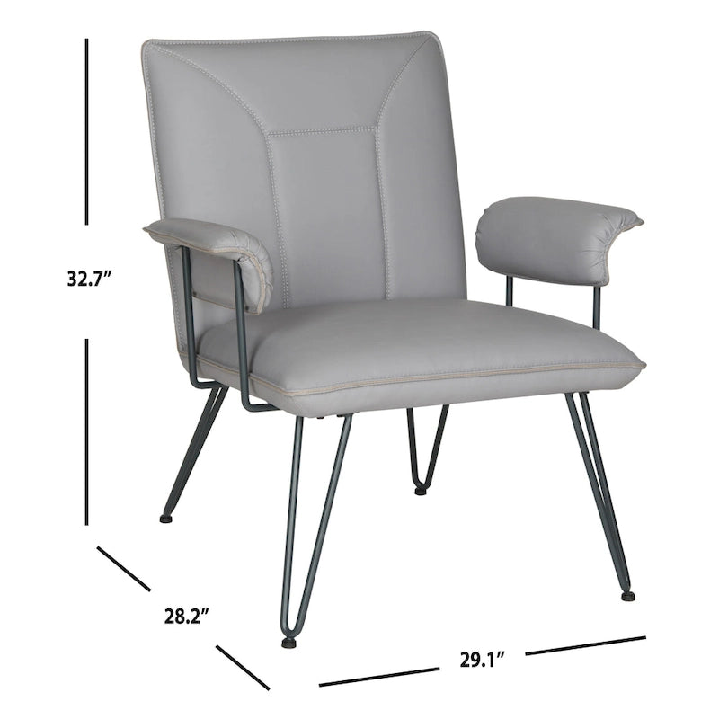 SAFAVIEH Idamae Fauteuil en similicuir moderne du milieu du siècle - 29Lx28Px33H