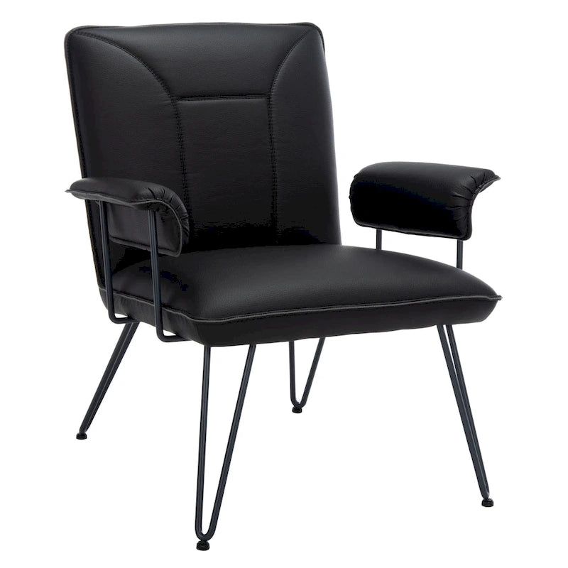 SAFAVIEH Idamae Fauteuil en similicuir moderne du milieu du siècle - 29Lx28Px33H