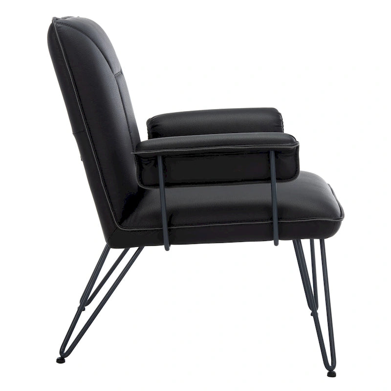 SAFAVIEH Idamae Fauteuil en similicuir moderne du milieu du siècle - 29Lx28Px33H