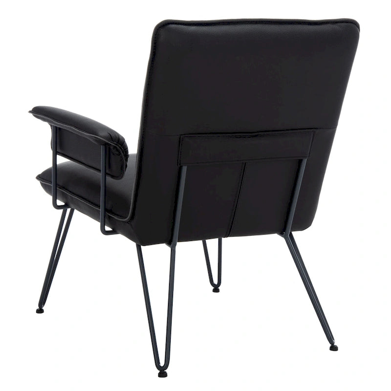 SAFAVIEH Idamae Fauteuil en similicuir moderne du milieu du siècle - 29Lx28Px33H