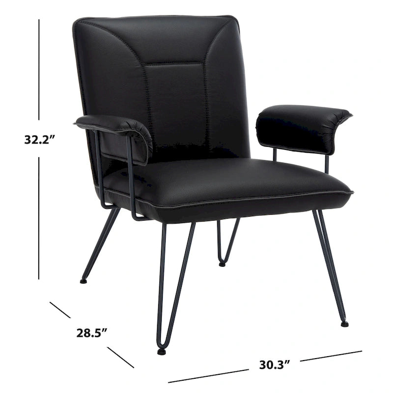 SAFAVIEH Idamae Fauteuil en similicuir moderne du milieu du siècle - 29Lx28Px33H