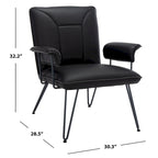SAFAVIEH Idamae Fauteuil en similicuir moderne du milieu du siècle - 29Lx28Px33H