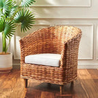 Fauteuil tonneau SAFAVIEH Charla en rotin avec coussin – 29,1 x 27,2 x 32,7 – 29 la. x 27 prof. x 33 h.