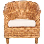 Fauteuil tonneau SAFAVIEH Charla en rotin avec coussin – 29,1 x 27,2 x 32,7 – 29 la. x 27 prof. x 33 h.