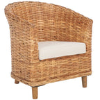Fauteuil tonneau SAFAVIEH Charla en rotin avec coussin – 29,1 x 27,2 x 32,7 – 29 la. x 27 prof. x 33 h.