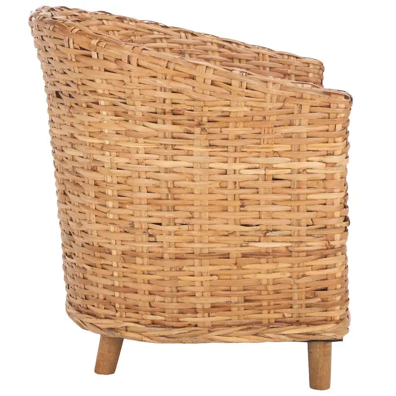 Fauteuil tonneau SAFAVIEH Charla en rotin avec coussin – 29,1 x 27,2 x 32,7 – 29 la. x 27 prof. x 33 h.