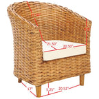 Fauteuil tonneau SAFAVIEH Charla en rotin avec coussin – 29,1 x 27,2 x 32,7 – 29 la. x 27 prof. x 33 h.