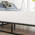 Cadre de lit plateforme métallique moderne King size profil bas 10 pouces avec lattes en bois