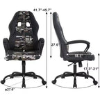 FDW Chaise de bureau gamer, Chaise de bureau ergonomique avec massage, Fauteuil de bureau en cuir PU avec support lombaire, appui-tête et accoudoirs