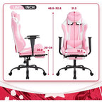 FDW Chaise de Bureau Gaming Fauteuil de Bureau Chaise de Direction Ergonomique en Cuir PU à Dossier Haut avec Support Lombaire et Repose-Pieds