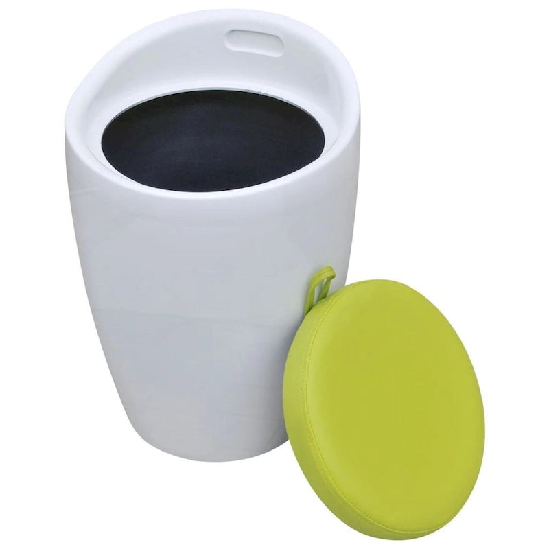 vidaXL Tabouret en similicuir blanc et vert