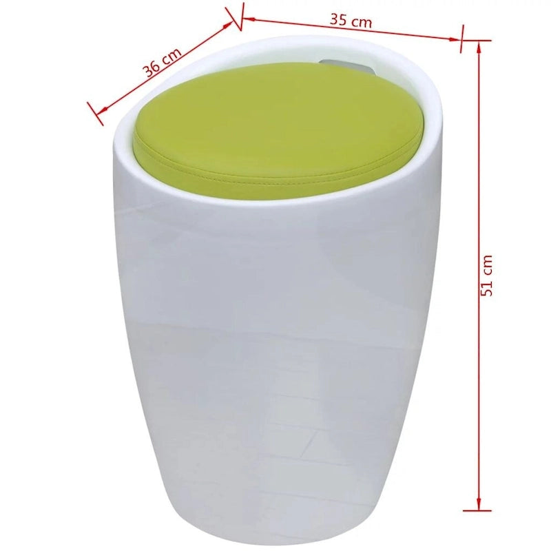 vidaXL Tabouret en similicuir blanc et vert