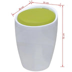 vidaXL Tabouret en similicuir blanc et vert