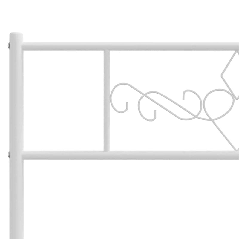 vidaXL Cadre de lit métallique double XL 12 pouces blanc sans matelas - 81,5 x 41,3 x 35,4