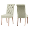 Chaise de salle à manger Parsons moderne boutonnée en lin (lot de 2)