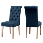Chaise de salle à manger Parsons moderne boutonnée en lin (lot de 2)