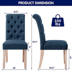 Chaise de salle à manger Parsons moderne boutonnée en lin (lot de 2)