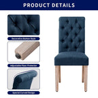 Chaise de salle à manger Parsons moderne boutonnée en lin (lot de 2)