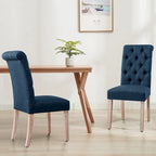 Chaise de salle à manger Parsons moderne boutonnée en lin (lot de 2)