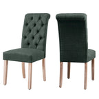Chaise de salle à manger Parsons moderne boutonnée en lin (lot de 2)
