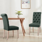 Chaise de salle à manger Parsons moderne boutonnée en lin (lot de 2)