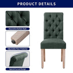 Chaise de salle à manger Parsons moderne boutonnée en lin (lot de 2)