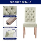 Chaise de salle à manger Parsons moderne boutonnée en lin (lot de 2)