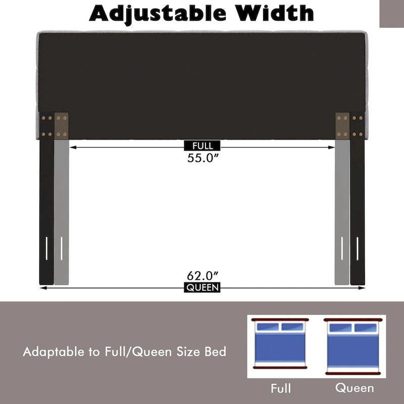 Costway Tête de lit taille double/grand lit en tissu de lin capitonné - Voir détails