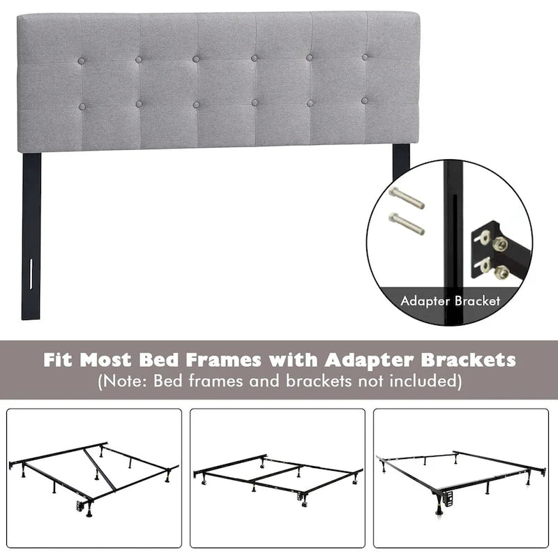 Costway Tête de lit taille double/grand lit en tissu de lin capitonné - Voir détails