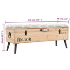 vidaXL Banc de rangement 43,3 Bois de sapin massif - 43,3 x 15,7 x 19,7