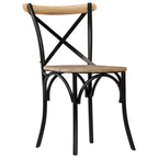 vidaXL Chaises Croisées 6 pcs Noir Bois de Mangue Massif - 20.1 x 20.5 x 33.1
