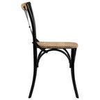 vidaXL Chaises Croisées 6 pcs Noir Bois de Mangue Massif - 20.1 x 20.5 x 33.1
