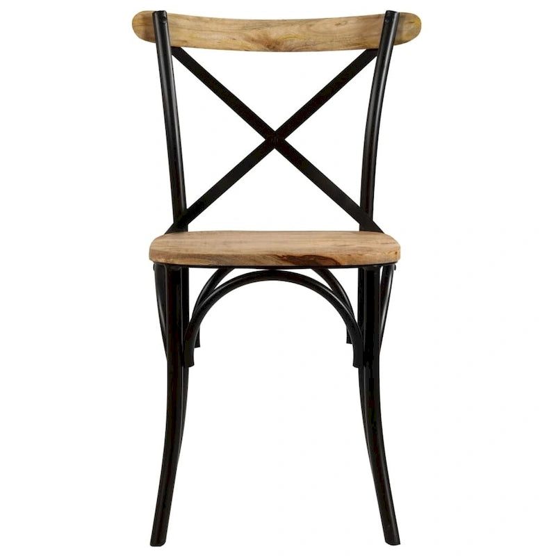 vidaXL Chaises Croisées 6 pcs Noir Bois de Mangue Massif - 20.1 x 20.5 x 33.1