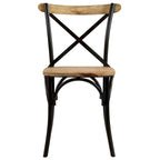 vidaXL Chaises Croisées 6 pcs Noir Bois de Mangue Massif - 20.1 x 20.5 x 33.1