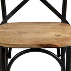 vidaXL Chaises Croisées 6 pcs Noir Bois de Mangue Massif - 20.1 x 20.5 x 33.1