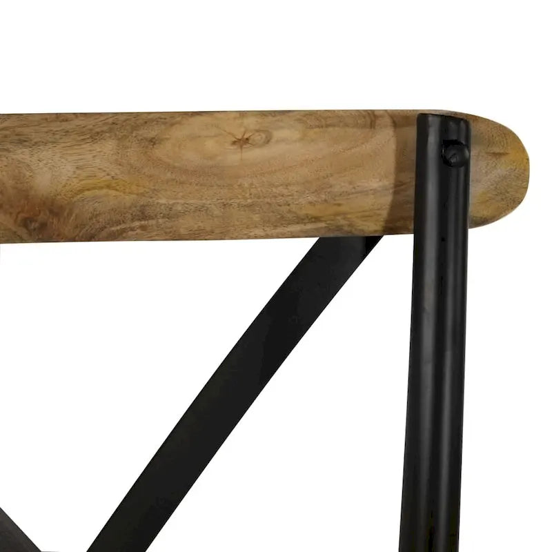 vidaXL Chaises Croisées 6 pcs Noir Bois de Mangue Massif - 20.1 x 20.5 x 33.1