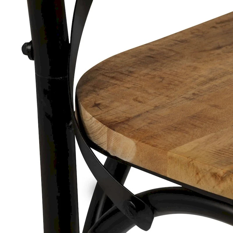vidaXL Chaises Croisées 6 pcs Noir Bois de Mangue Massif - 20.1 x 20.5 x 33.1