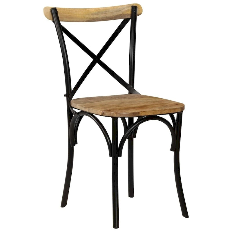 vidaXL Chaises Croisées 6 pcs Noir Bois de Mangue Massif - 20.1 x 20.5 x 33.1