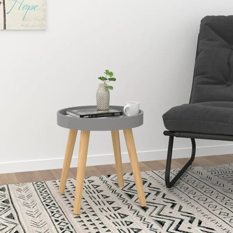 vidaXL Table d'appoint ronde en bois d'ingénierie et pin massif - 15x15x15.7